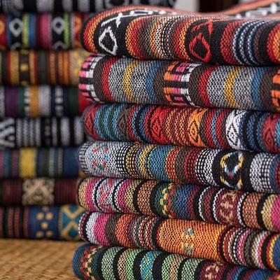 Ethnic Bag Curtain Cotton Linen Fabric Home Textile For Sewing Girl Dress Clothes DIY Craft Handwork Scarf Vintage Hat Supplies