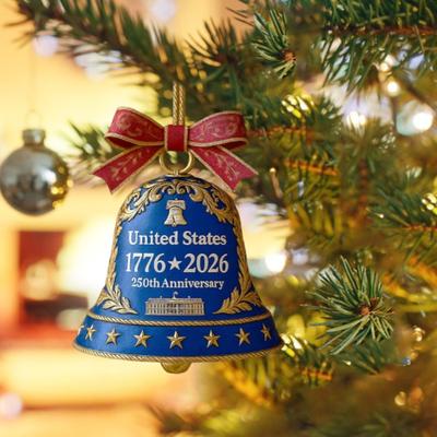 Adorno de Campana del 250 Aniversario de los Estados Unidos Timbre Conmemorativo Decoración para Árbol de Navidad
