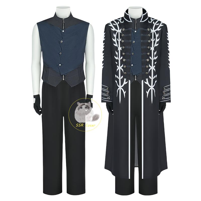 Spiel DMC5 Cosplay Kostüm Vergil Cosplay Vergil Perücke Nelo Uniform DMC5 Verkleidung Halloween Karneval Kostüm für Herren Comic Con