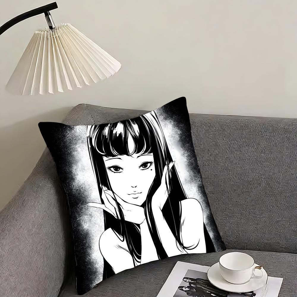 Tomie Cushion Cover Reversible Plush Pillow Cover – For car, sofa, bedroom, perfect as a gift.