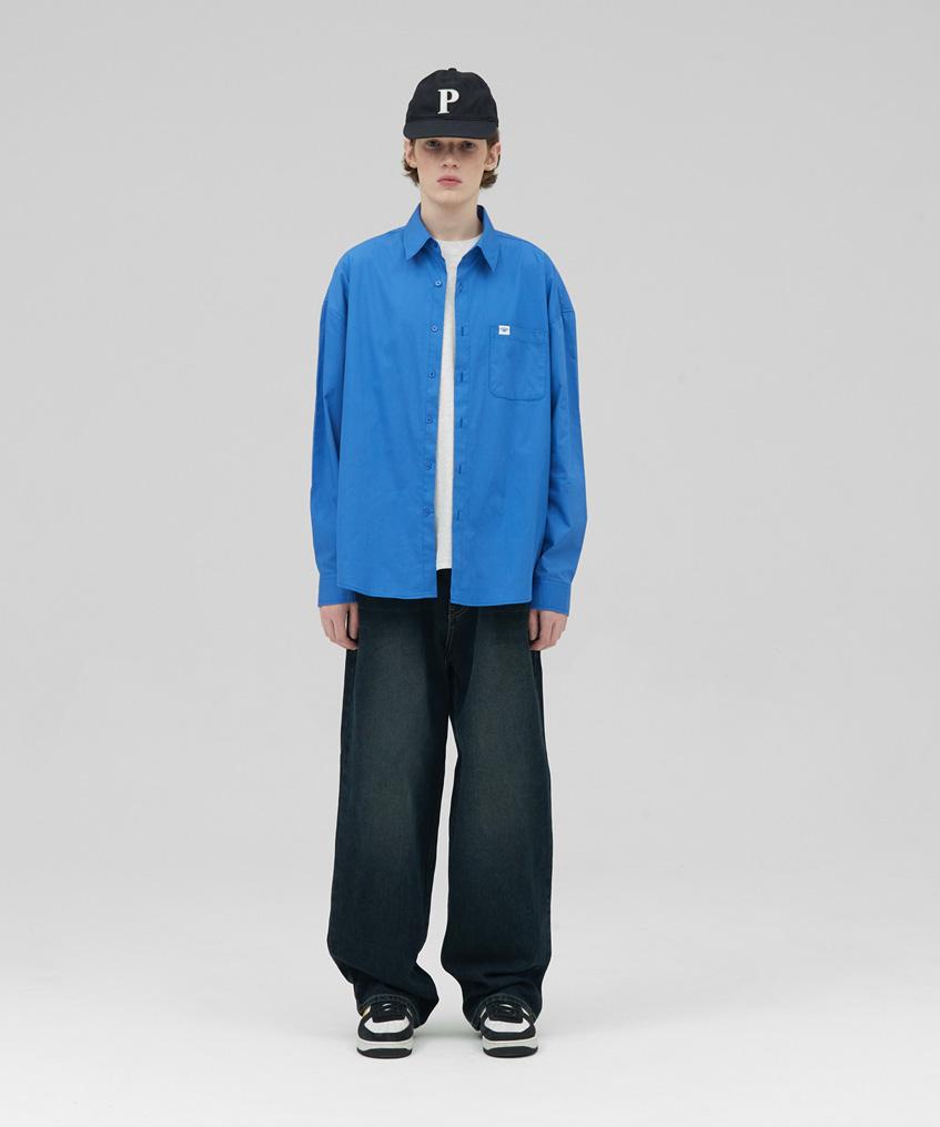STENDS [M~4Xl] Flow Cotton Shirt_Deep Blue