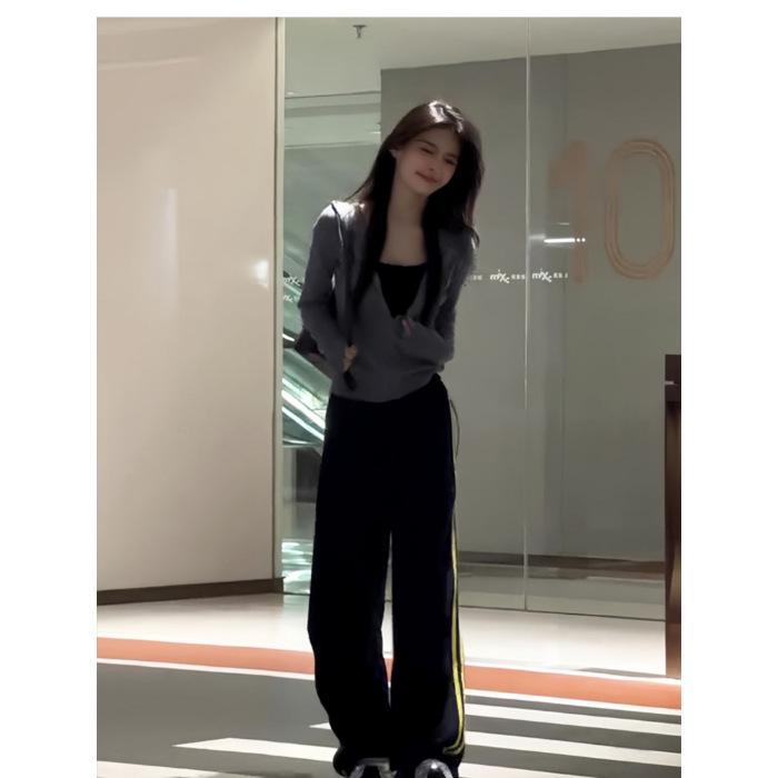 Sweet & Spicy Women s Slim Fit Hooded Zip-Up Cardigan: Knit Long Sleeve with Cinched Waist S серый