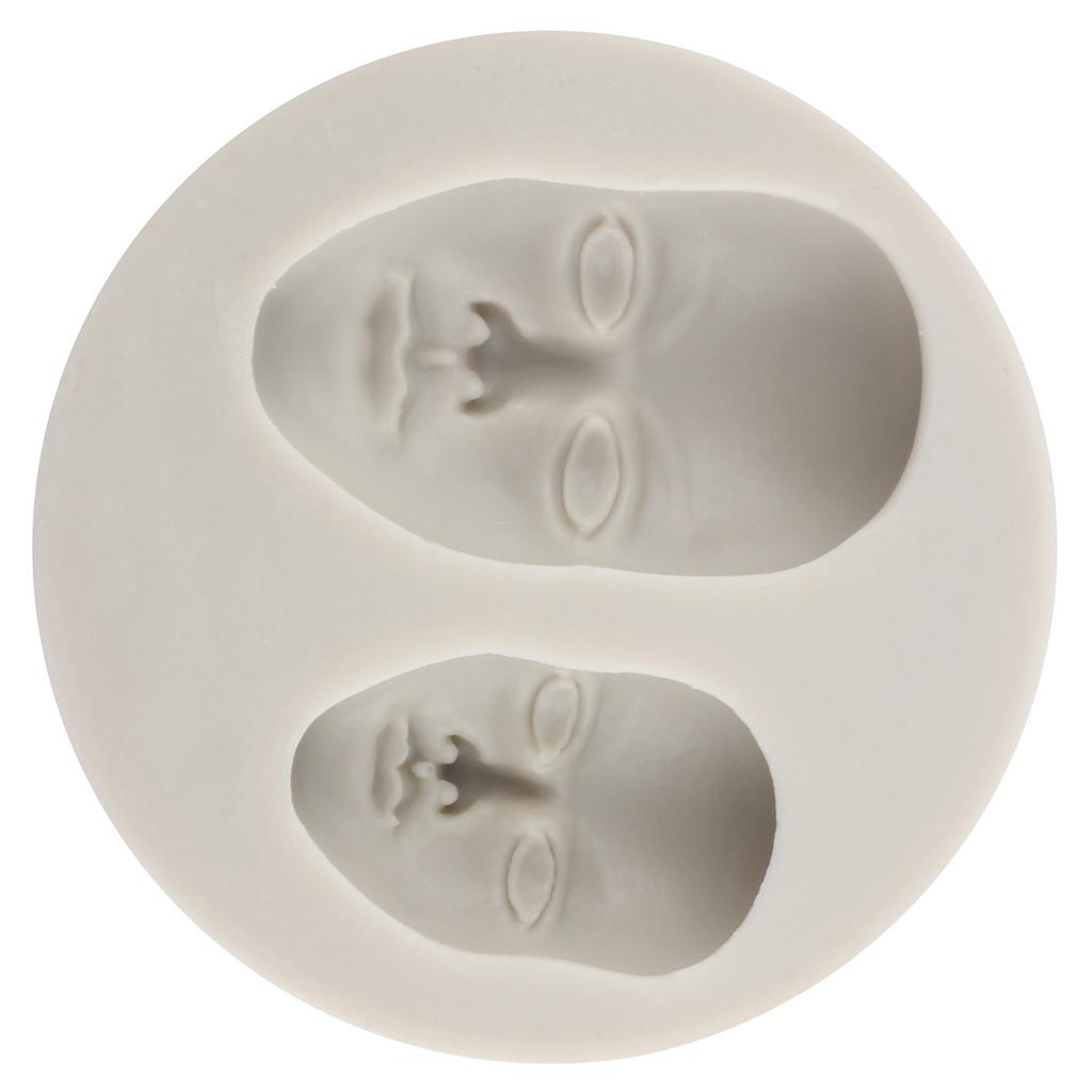 Man Face Silicone Mould Cupcake Topper Fondant Moulds DIY Doll Clay Resin Mould Fondant Cake Decorating Tools Candy Clay Chocolate Mould