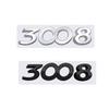 VZQR9 Insignia Emblema Metálico Cromo Plateado Negro Brillante 3D Pegatina para Coche Accesorios para Coche Peugeot 3008