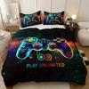 Game Console Duvet Cover Set For Boys Girls Kids Space Galaxy Gaming 3 Pieces Microfiber Gamer Bedding Teens Comforter Covers