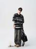 European Plus Size Mink Velvet Striped Knit Men's Sweater - Soft, Fluffy, Trendy for Autumn/Winter