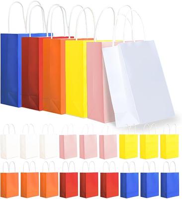 Pastel Kraft Paper Gift Bags with Handles 18 Pcs