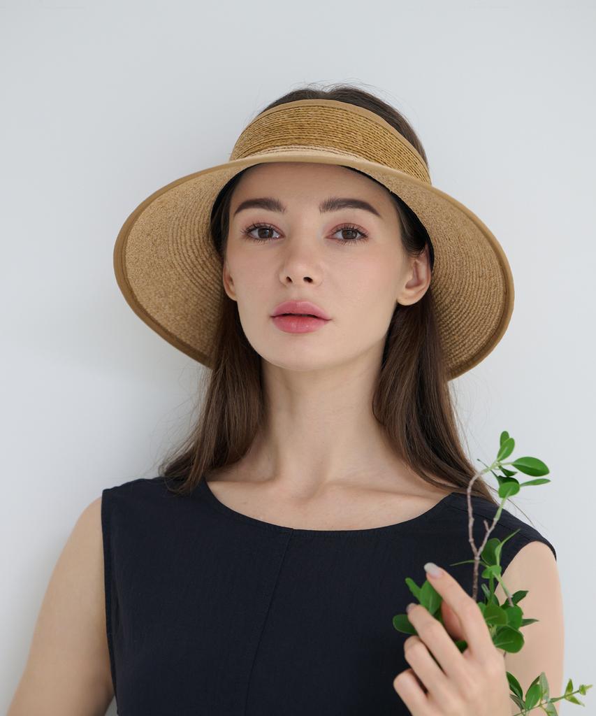 Koipeu Two-Tone Raffia Sun Visor Cf081Ht074
