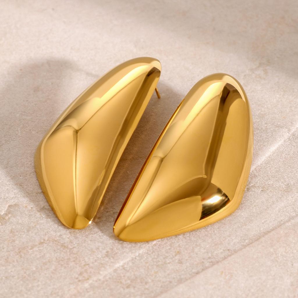 Yori Triangular Drop-Shaped Glossy Earrings Prevent Allergy Trendy Attractive Jewelry Accessories 2024 Waterproof