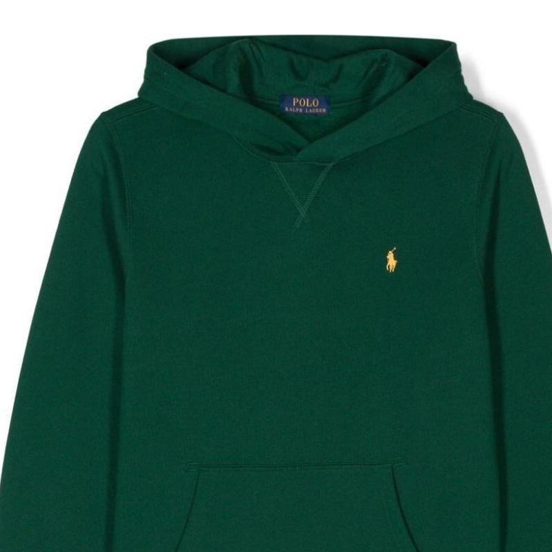Polo Ralph Lauren Hoodie Kids Solid Color Small Pony Embroidery Hooded Pullover Long Sleeve Kids Hoodies Green 323749954-048