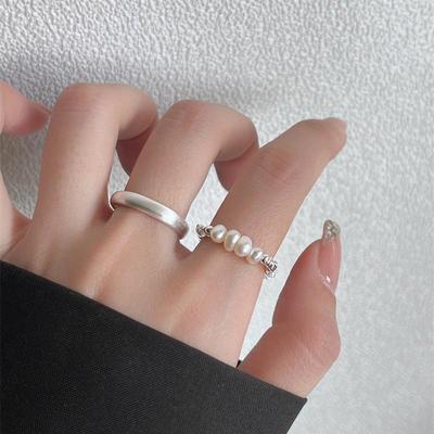 Versatile Korean Style Silver Pearl Ring: Simple, Fashionable, and Trendy for Women