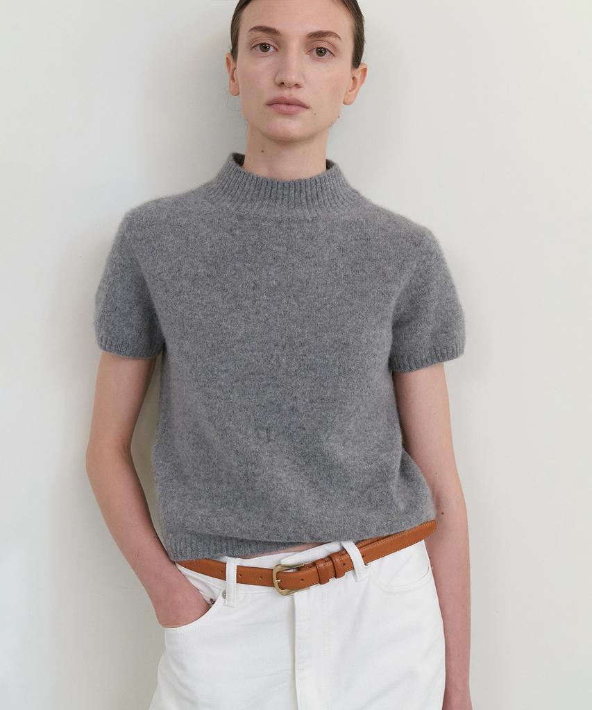 STEP AROUND Mar Crop Half Knit_M/Grey