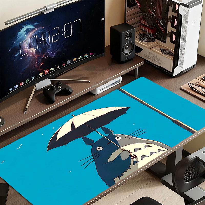 Totoro Mouse Pad, Large Gaming Desk Mat, Non-slip XXL Mousepad for Laptop & Tablet, Mini PC Playmat with Stitched Edges
