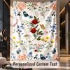 Floral Elegance 25 Theme Wall Tapestry Customized With Name Text Personalized Hanging Tapestry For Bedroom Living Room Decor