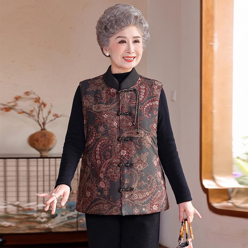 Grandma Style Cotton Padded Vest: Warm Chinese-Inspired Design for Autumn & Winter 2025