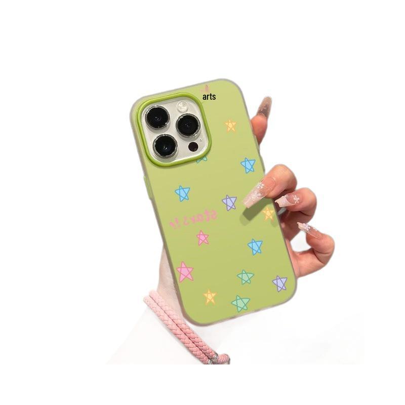 Jelly Two-in-One Colorful Stars Hard Shell Phone Case for Apple 16/17/17ProMax - Drop-Proof with Large Hole
