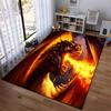 Fiery Dragon Fantasy Art Carpet with Fire Breath and Dark Wings Design1Warm Tones Suitable for Use As an Anti-slip1 For1room and Bedroom Sofas