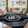 Manchester City Design Crystal Velvet Rug Soft Decorative Mat for Bedroom Entrance