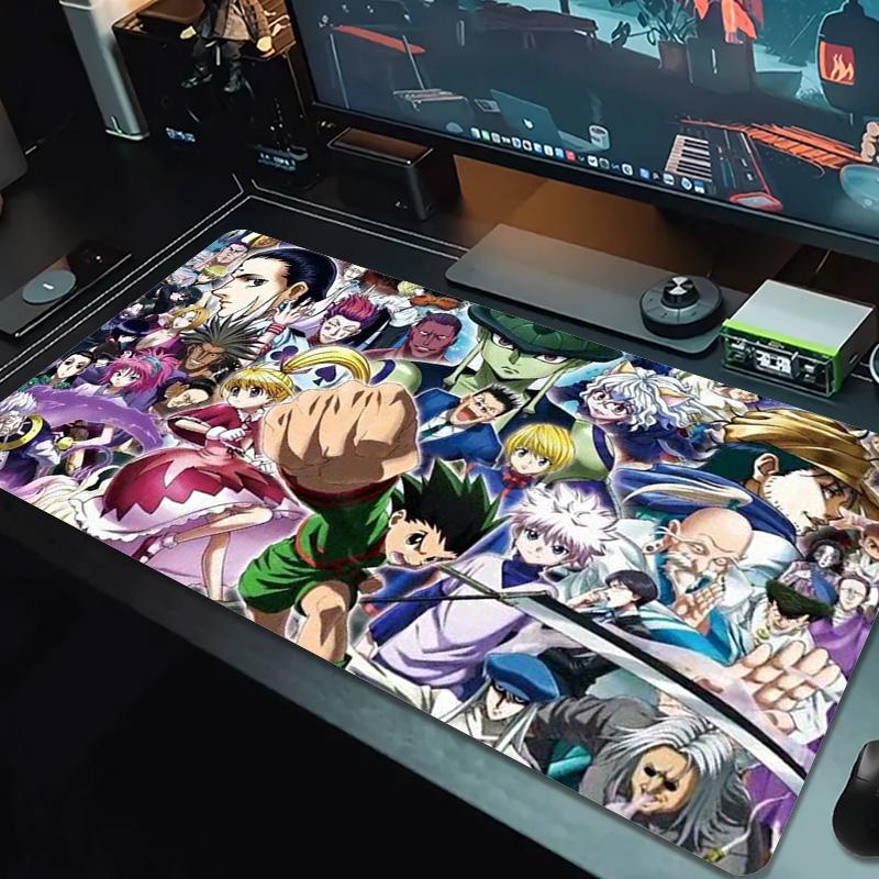 Tappetino per Mouse Anime Hunter x Hunter Grande Cuscino per Tavolo da Gioco Antiscivolo per Laptop Tablet Mousepad Grande Tappetino XXL Mini PC Playmat Con bordo bloccato