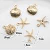 10pcs Zinc Alloy Starfish Charms Shell Pendant Necklace Bracelet Earrings Accessories for DIY Charming Jewelry Findings Making