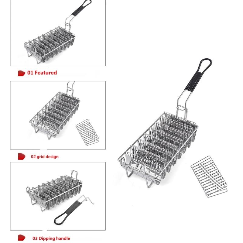 Cestelli Professionali a 8 Scomparti a V per Friggere, Assicurano una Cottura Efficiente e una Pulizia Facile, Supporti per Cestelli da Frittura