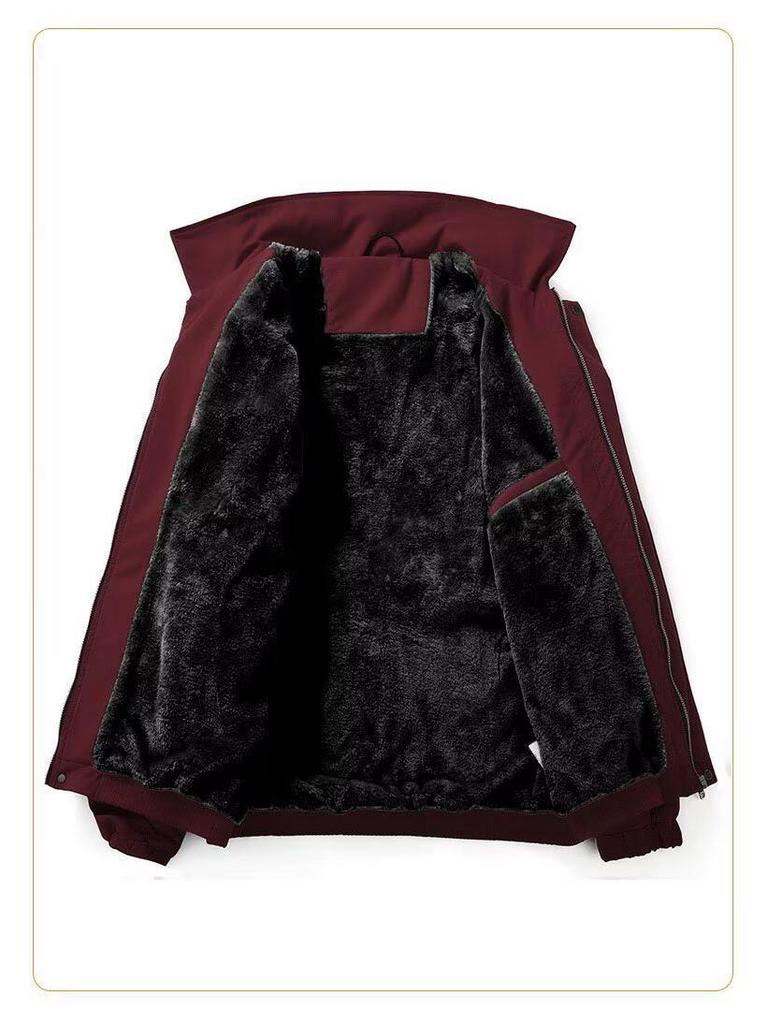Men's Winter Trendy Thickened Lapel Workwear Coat - Loose Fit with Extra Velvet Lining.