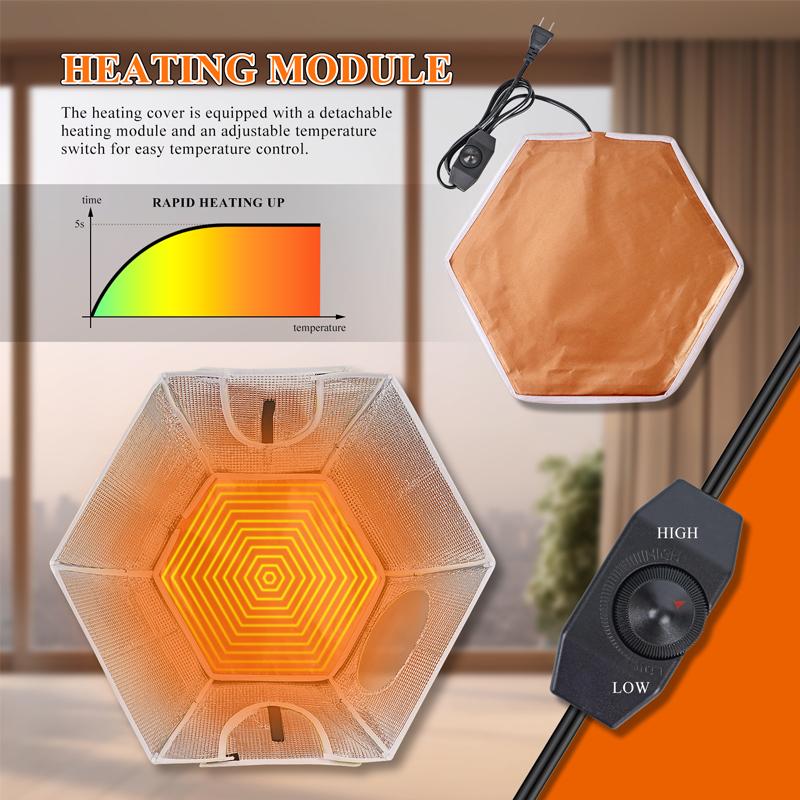 110V/220V New Electric Chick Brooder Heating Cover Chick Cage Heater Chicken Warmer Easy To Install Convenient Time-saving