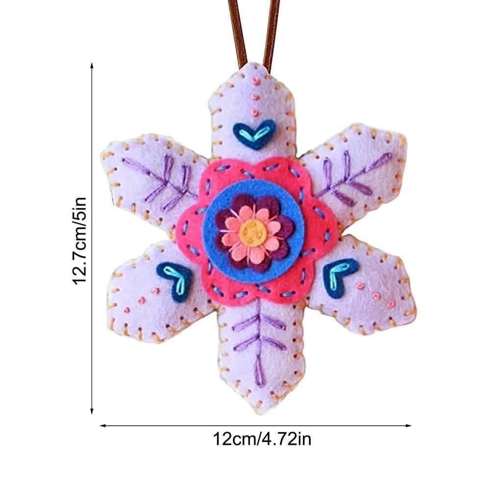 Vibrant Christmas Felt Ornament Kit DIY Crafts Handmade Sewing Kit Christmas Snowflake Felt Ornament Kit Embroidery Supplies