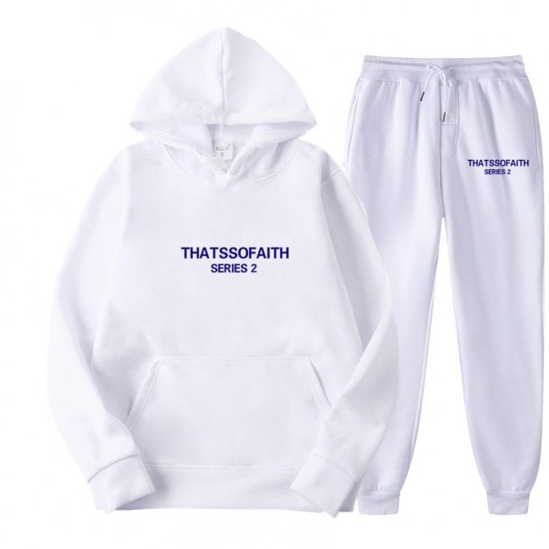 Independent Station Europe and the United States popular women's clothing letter printing hooded sweater fashion casual hair grabbing trousers set