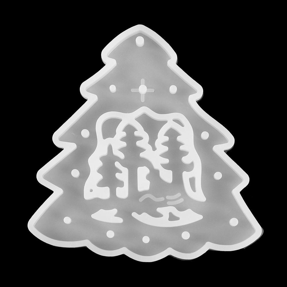 Hanging Tags Christmas Tree Xmas Ornament Silicone Mould Epoxy Resin Molds Crystal Resin Mold