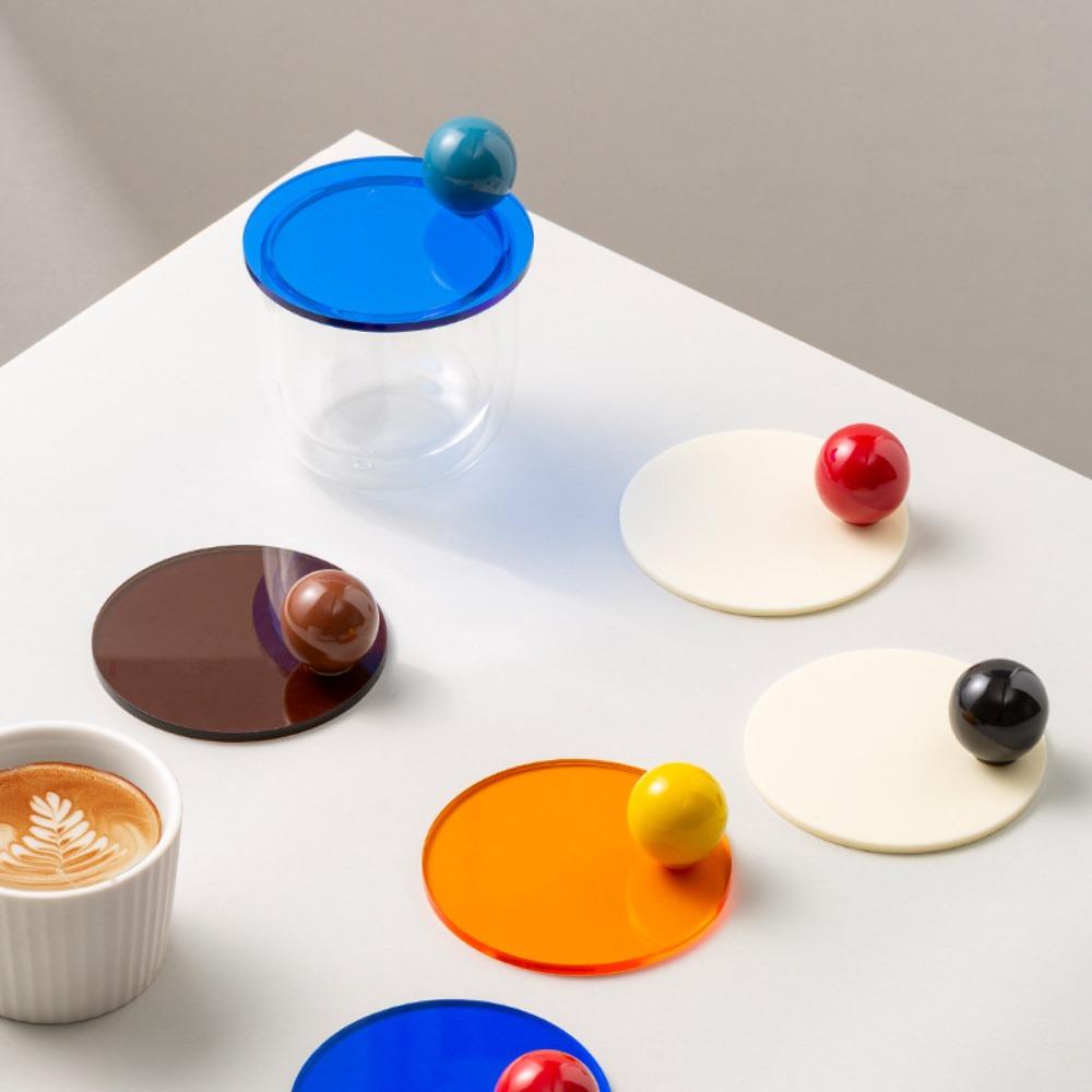 

Colorful Coffee Mug Lid Round Ceramic Cup Lid Universal Glass Cup Lid Office Style 6