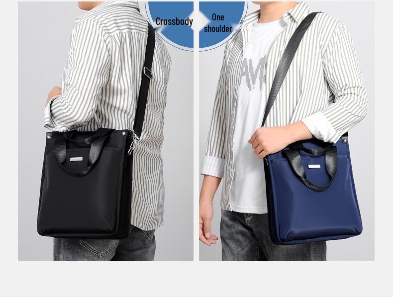 Men's Vertical Charm Handbag - Business Casual Briefcase, Commuting Shoulder Crossbody Bag