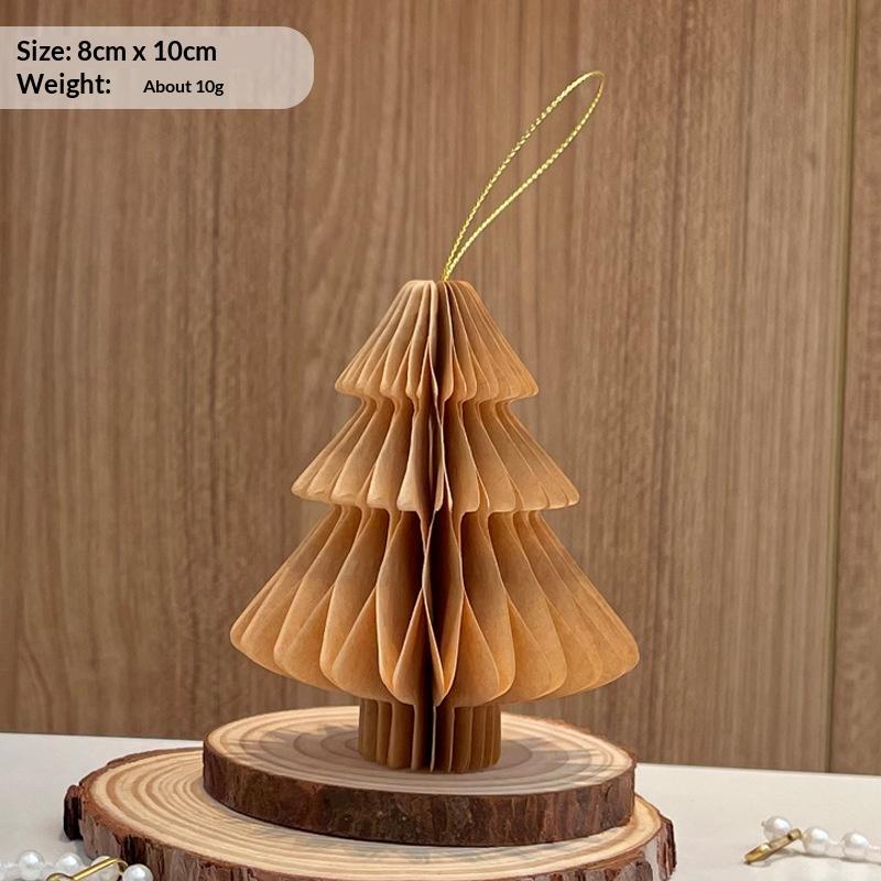 Large Xmas Tree Decoration; 3D Folding Paper Honeycomb Ball for Desktop & Hanging Christmas Ornament Navidad Decoraciones.