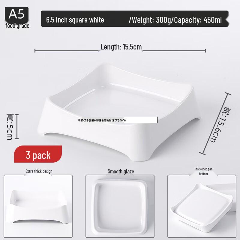 VAKADA Stackable Melamine Serving Plates, 3-Pack