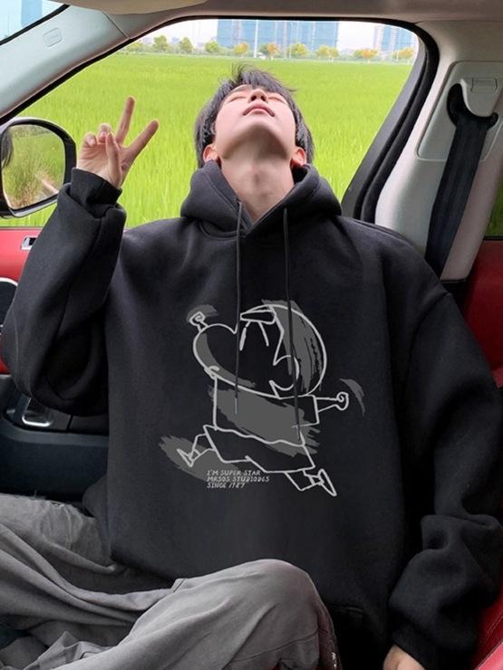 Herren Cartoon Oversize Hoodie - 2025 Herbst/Winter Lässige Streetwear Jacke