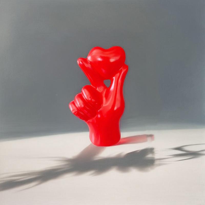 Herz Handgeste Statuen Skulpturen Luxus Harz Desktop Ornament Liebe Finger Moderne Handgeste Skulptur Zuhause Regal Desktop