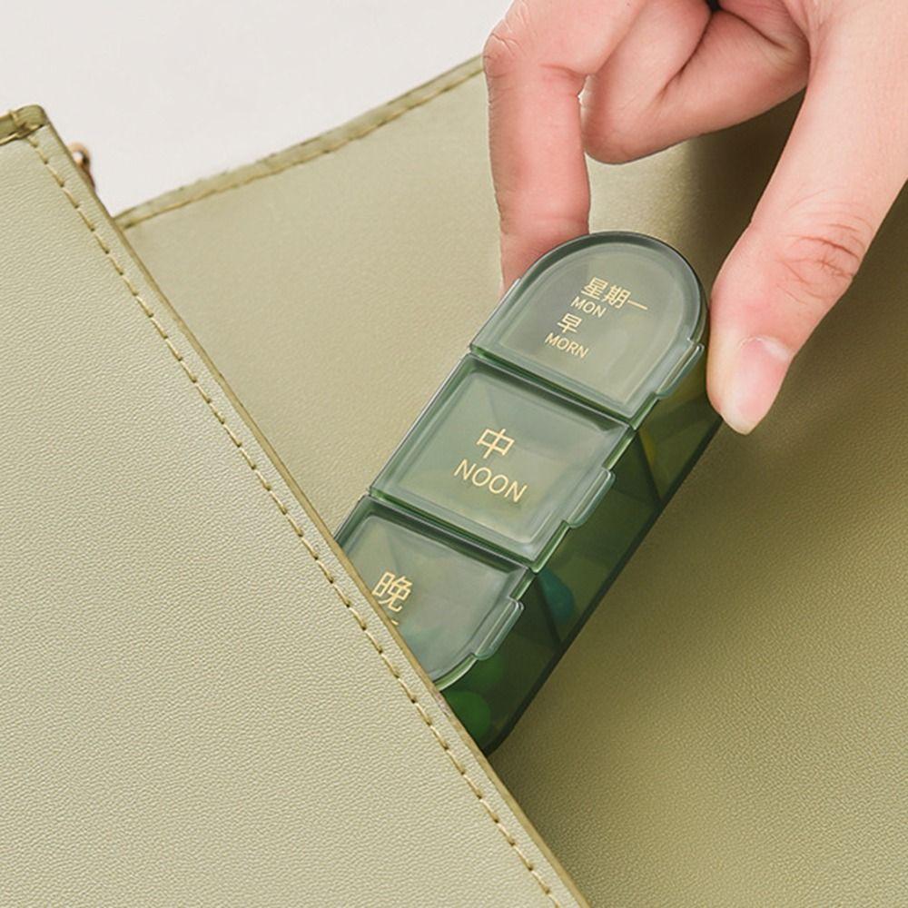 Visual 3 Times A Day Pill Box Portable Travel Medicine Container Seven-Day Pill Organizer  Medicine