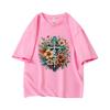 Y2k Faith Cross Floral Oversized Short Sleeve O Neck T Shirt Graphic Print 100 Cotton 2000s Vintage Women Tops Clothes Summer