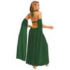 Damen Bauchtanz Kostüm Neckholder Schlüsselloch Vorne Crop Top Pailletten Saum Chiffon Rock Abnehmbare Ärmel Set