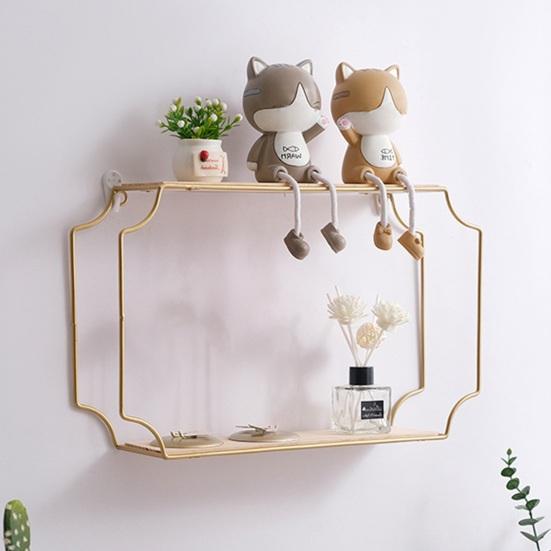 Yousheng Storage Rack Wall Mounted Storage Holder No Drilling Anti-Rust Display Shelf for Living Room Bedroom