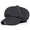 Solid color woolen octagonal hat children's autumn and winter new Bere duck tongue casual fashion green painter British hat