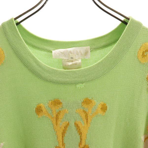 ESCADA Overall handle Long sleeve knit 36 Green system sweater Men's Used