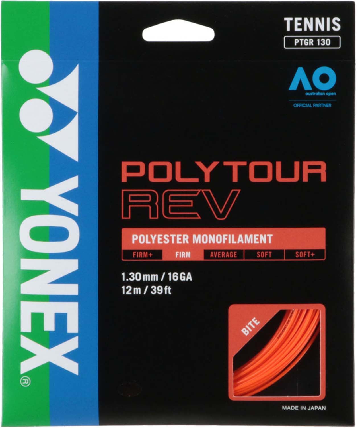 YONEX Poly Tour Rev 130 bright orange 12m PTGR130