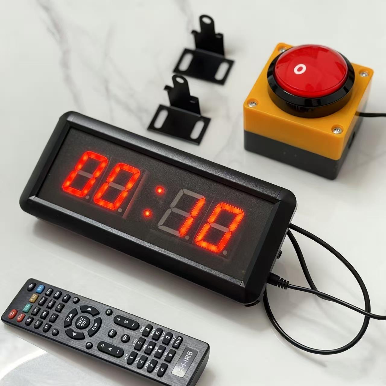 1.5-inch 4-digit LED timer stopwatch with button, portable competition, gaming, fitness, digital countdown clock, clear display