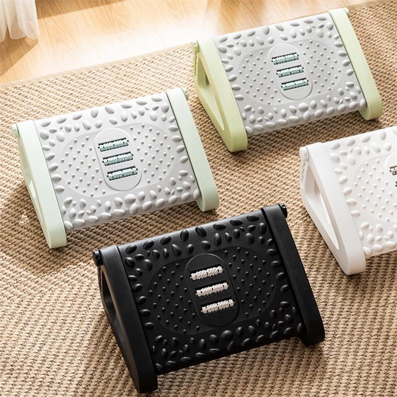 Six Heights Adjustable Foot Rest For Under Desk, Under Desk Footrest With Foot Massage Roller, Chair Footrest For Leg Rests