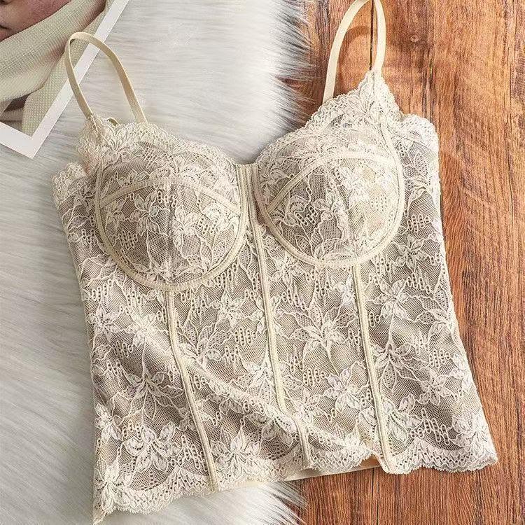 

Lace Camisole with Padded Cups - Versatile, Slimming, Stylish Back Straps for Inner or Outer Wear L (95-125 jin)