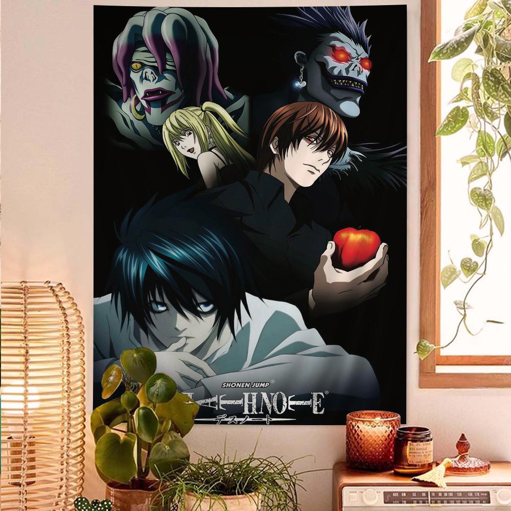 Anime Death Note Poster Manga Dragon Cartoon Tapestry Art SciFi Room Decor Wall Hanging for Bedroom Living Room Dorm Design