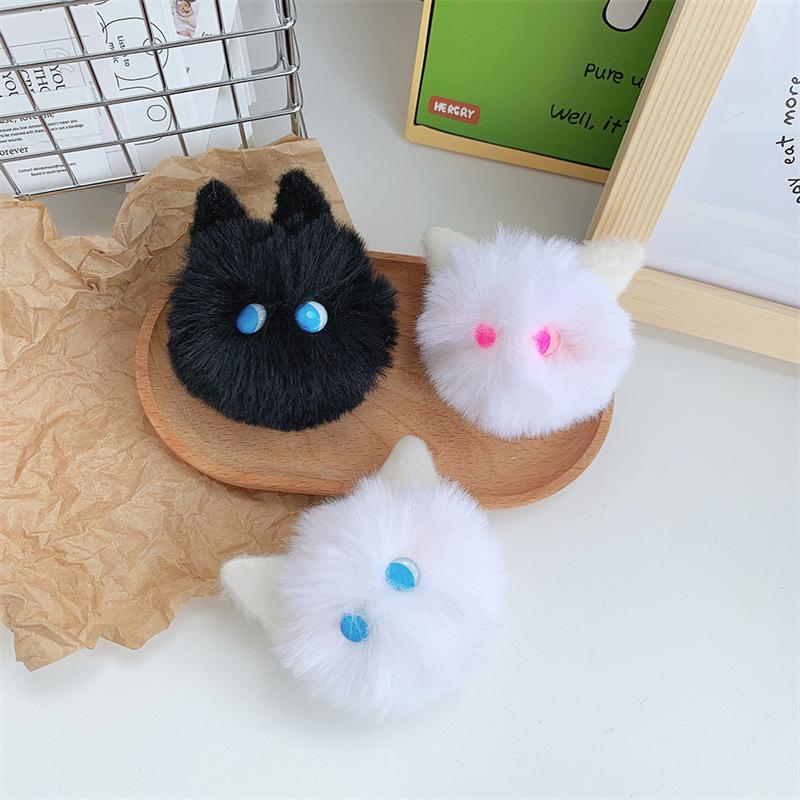 The Same Blush Cat Ball with High Appearance Handmade Plush Pendant Girl's Heart Schoolbag Cute Keychain