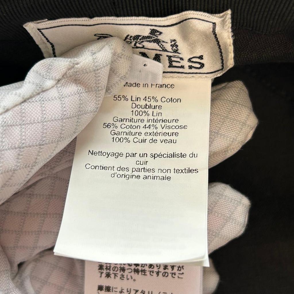 Used 24SSHERMES Fred Sangle H Bucket Hat Linen X Cotton