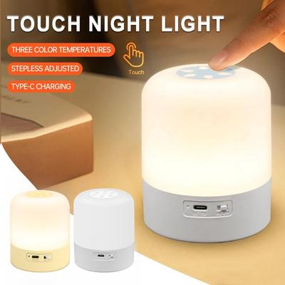 LED Dotykowa Lampka Nocna USB Ładowalna Lampka Stołowa Z Przełącznikiem na Pilot 3 Kolory Ściemniana Lampka Nocna na Stolik Nocny Wystrój Sypialni